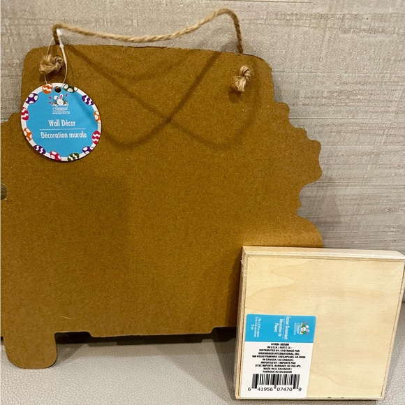 NWT Easter Decor Bunny Truck Wall Sign Farmhouse Spring Decor + Wooden Ornaments - Picture 4 of 4